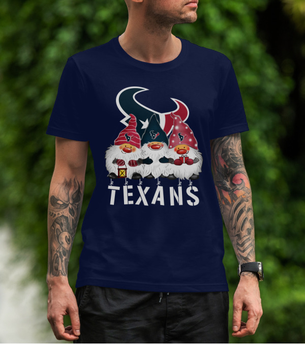Texans Christmas Gnomes Houston Happy Holidays T-Shirt