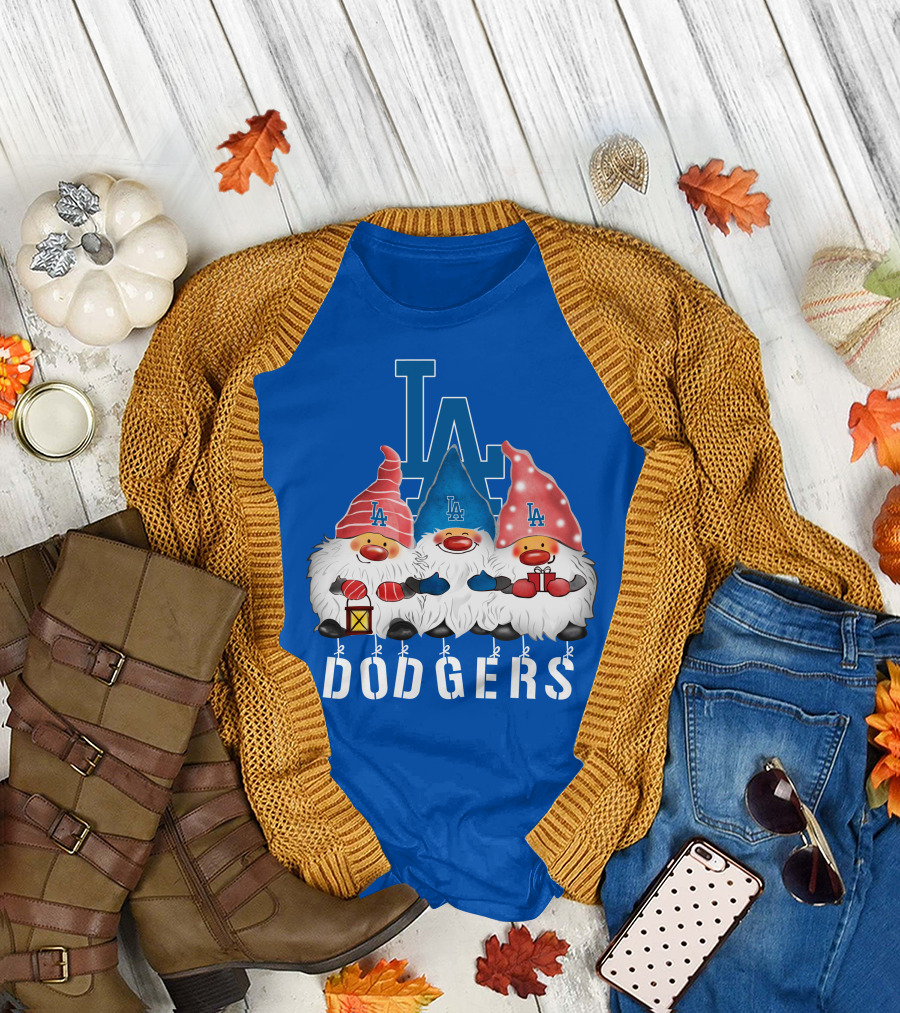 Los Angeles Dodgers Merry Christmas Happy Holidays Gnomes T-Shirt