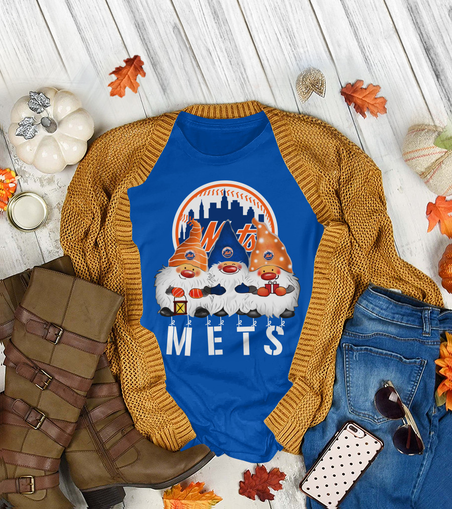 New York Mets Merry Christmas Happy Holidays Gnomes T-Shirt