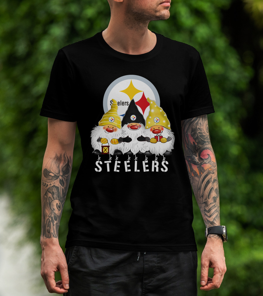 Steelers Merry Christmas Happy Holidays Gnomes T-Shirt
