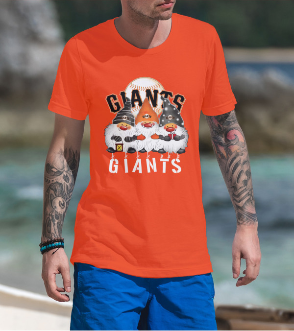 San Francisco Giants Merry Christmas Happy Holidays Giants Gnomes Baseball T-Shirt