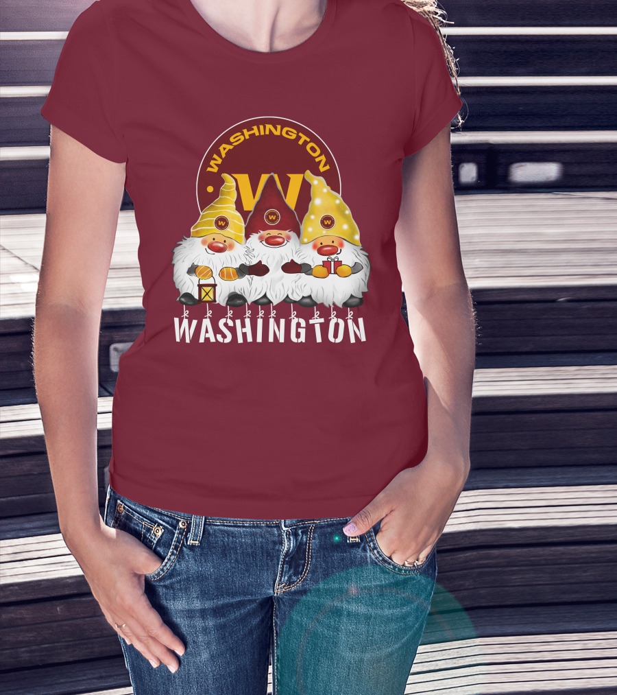 Washington Football Team Christmas Holiday Gnomes W T-Shirt