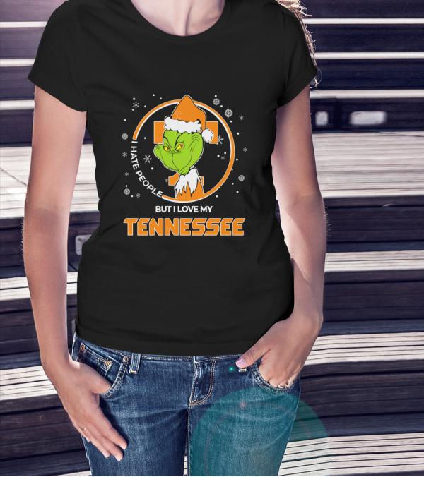 Christmas Grinch Santa I Hate People But I Love My Tennessee T-Shirt