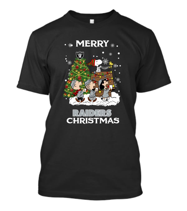 Merry Raiders Christmas Snoopy Peanuts Las Vegas Christmas Tree T-Shirt