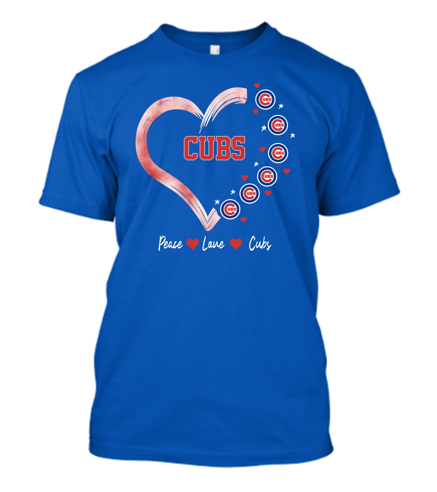 Peace Love Heart Cubs Chicago Cubs T-Shirt