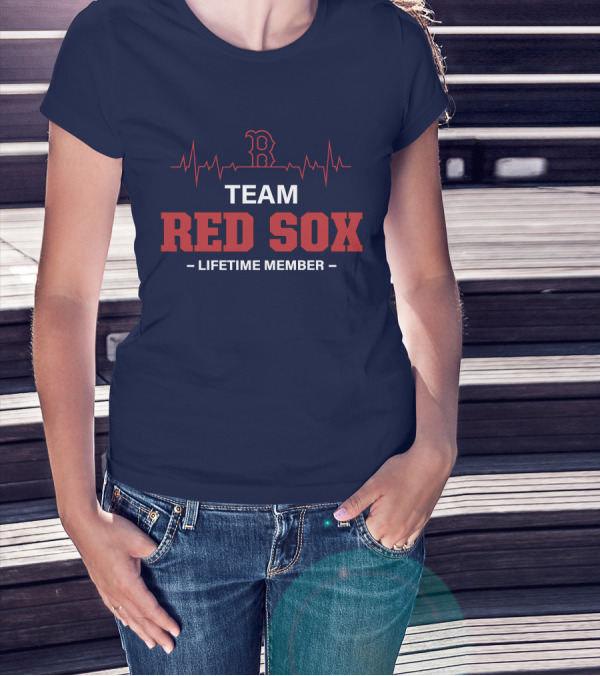 Team Red Sox Lifetime Member עם הדופק Red B T-Shirt