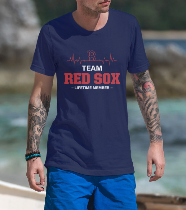 Team Red Sox Lifetime Member עם הדופק Red B T-Shirt