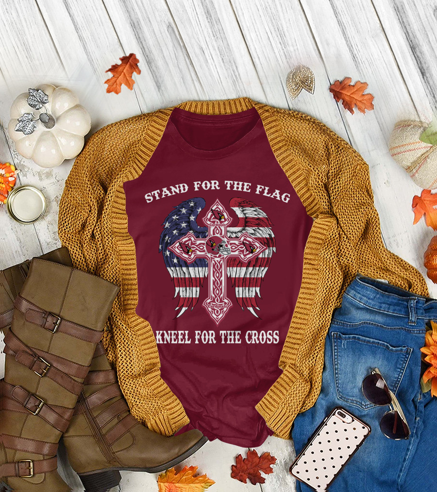 Stand For The Flag Kneel For The Cross Arizona Cardinals Flag Cross T-Shirt