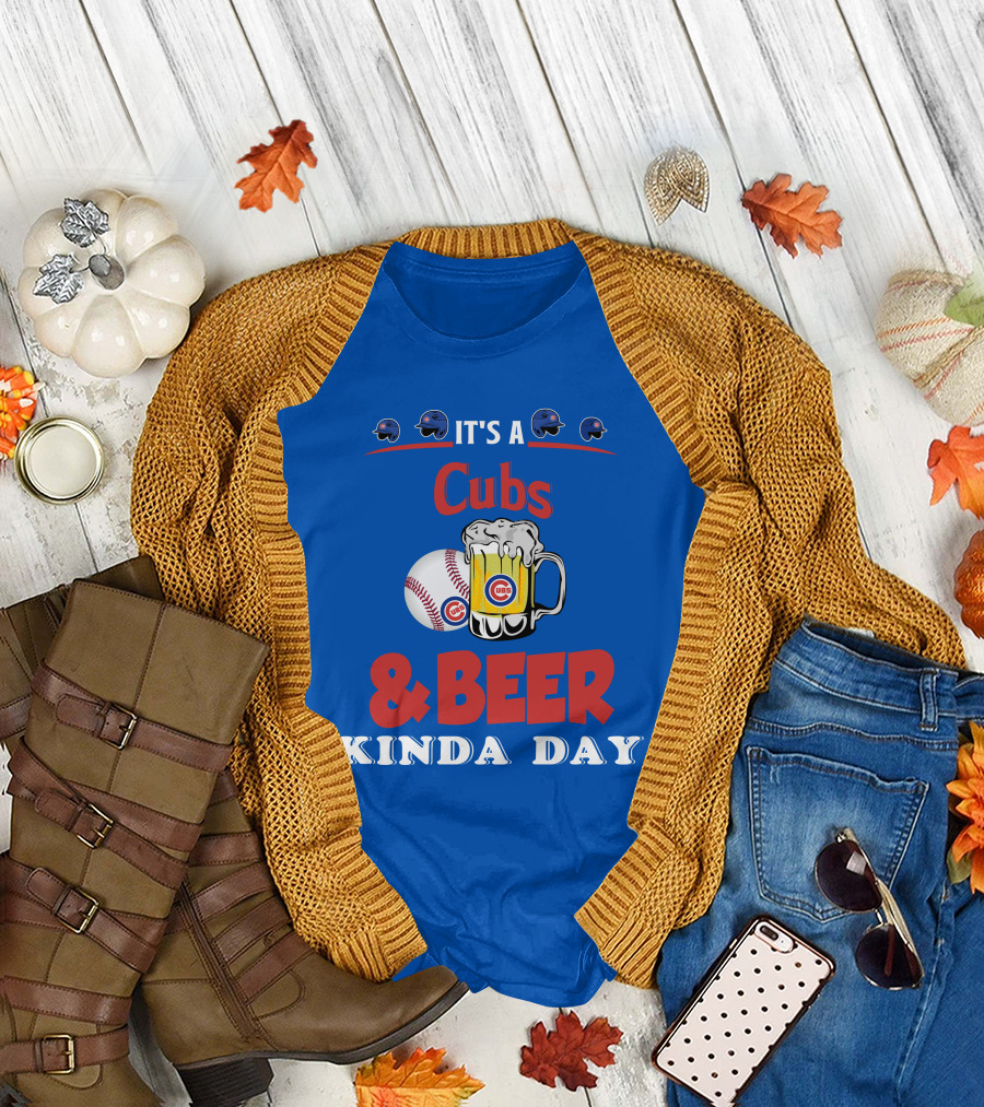 Cubs and Beer Kinda Day with Chicago Cubs Baseball and Mug T-Shirt