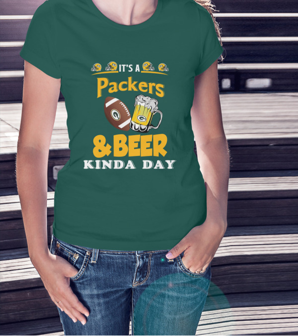 Green Bay Packers Football And Beer Kinda Day T-Shirt