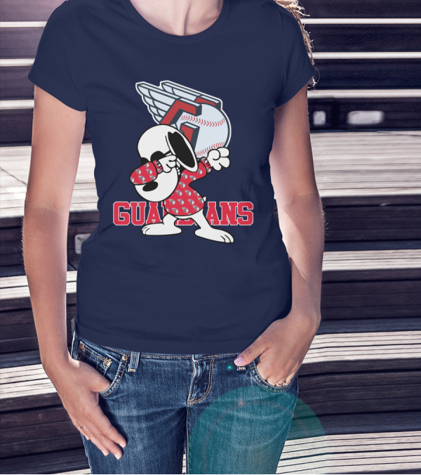 Cleveland Guardians Snoopy Dabbing Baseball T-Shirt