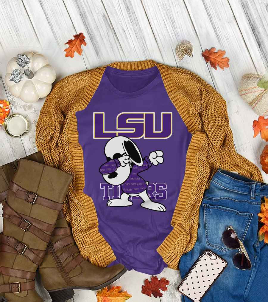 LSU Tigers Snoopy Dabbing T-Shirt