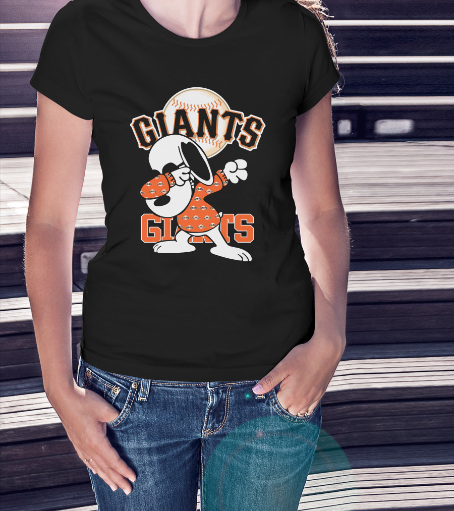 San Francisco Giants Snoopy Dabbing Baseball T-Shirt