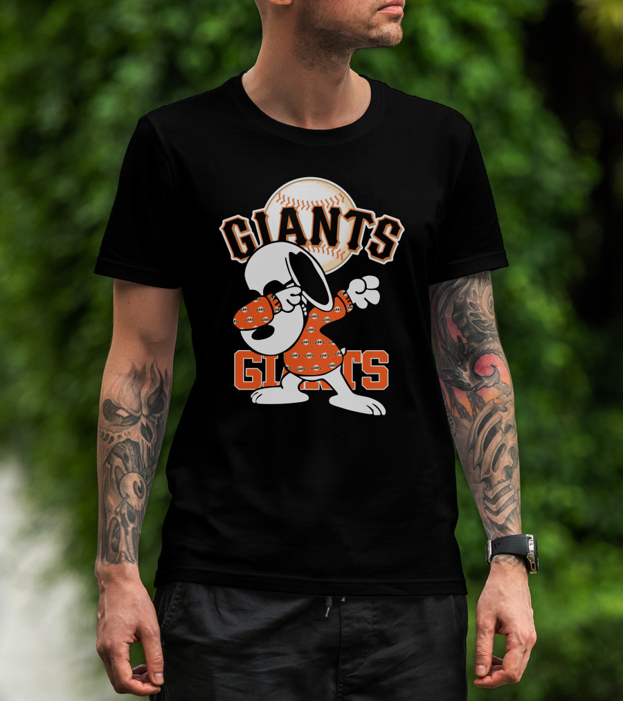 San Francisco Giants Snoopy Dabbing Baseball T-Shirt