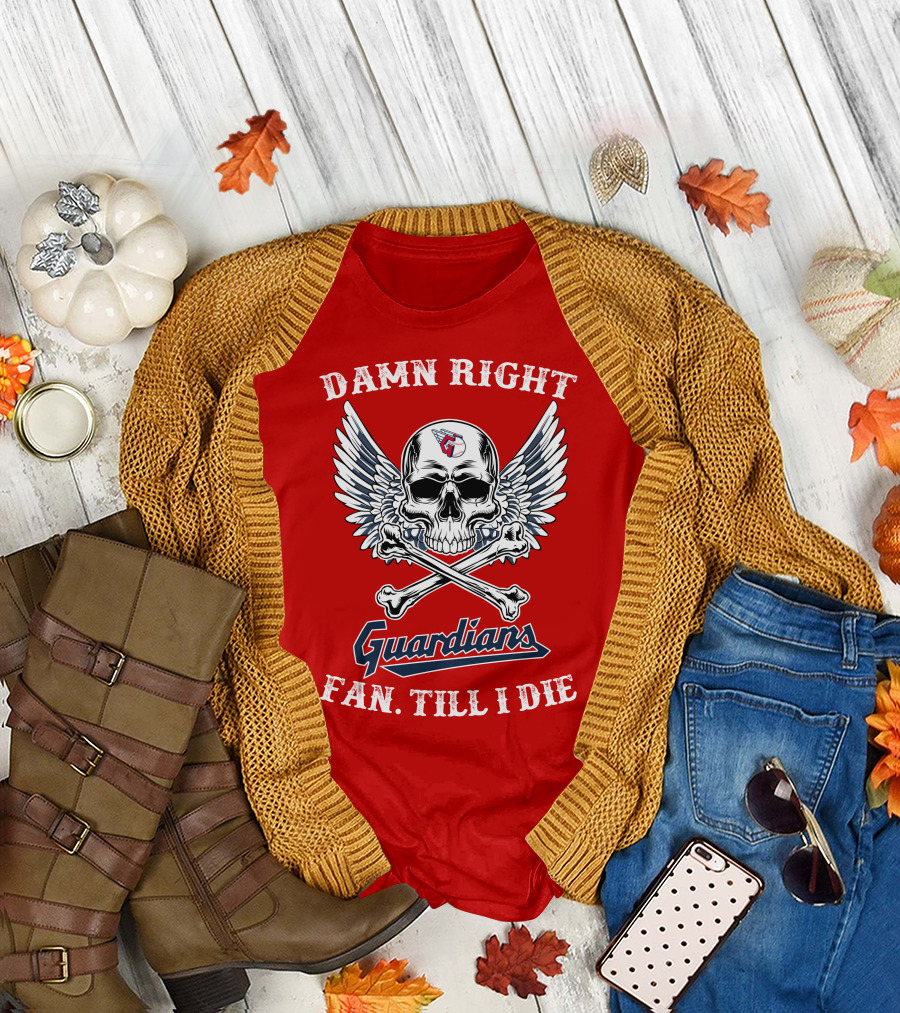 Damn Right Guardians Fan Till I Die Skull Wings T-Shirt