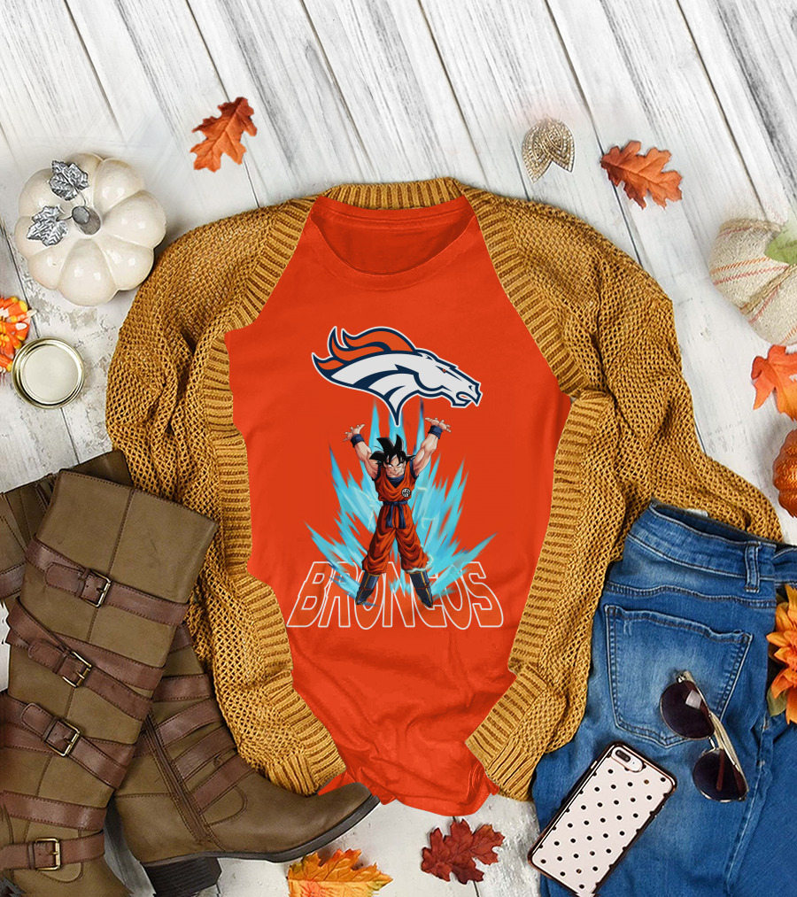 Denver Broncos Super Saiyan Goku Power-Up T-Shirt