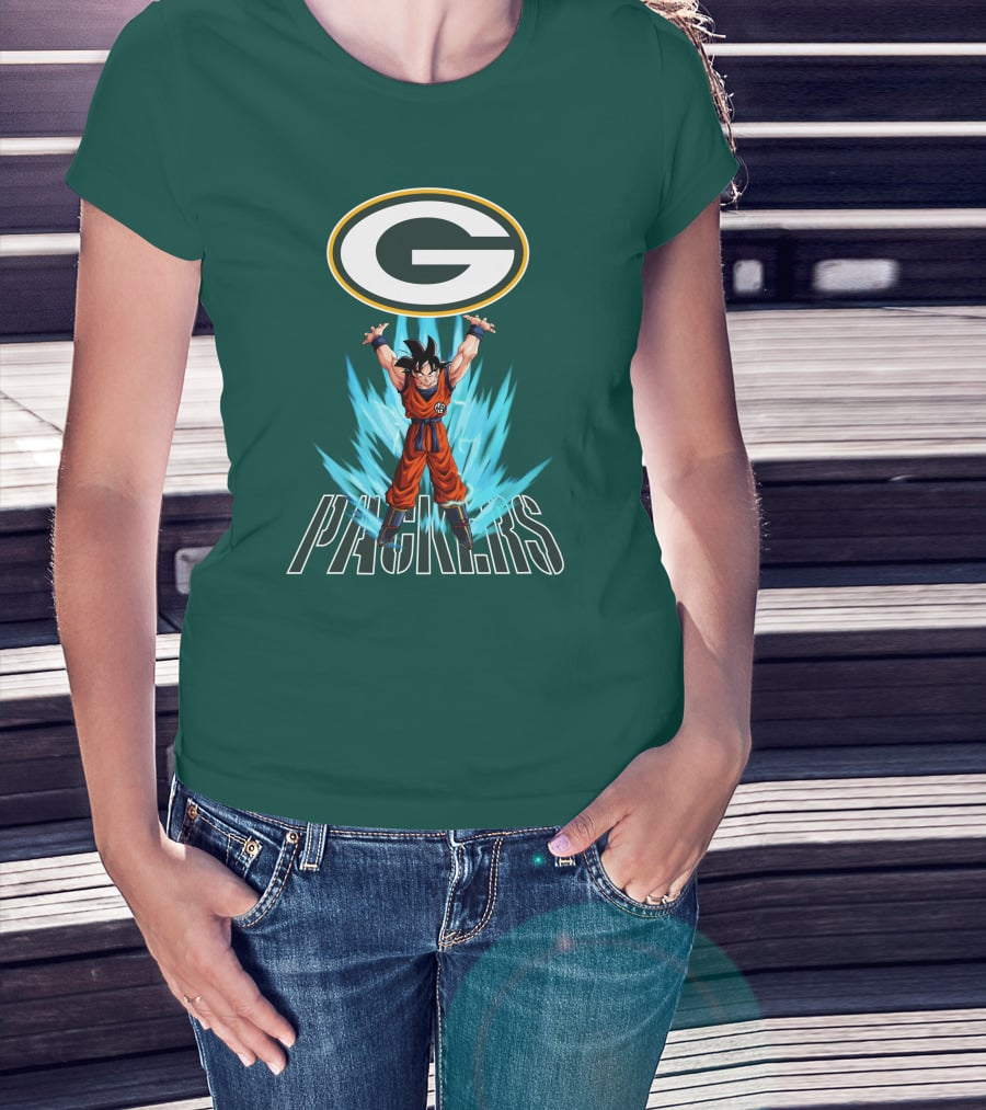 Green Bay Packers Goku Super Saiyan Power Up T-Shirt