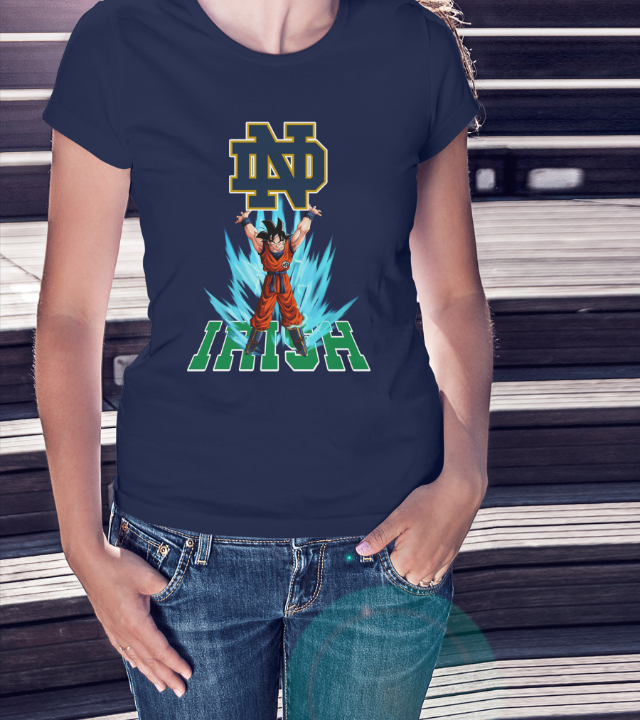 Notre Dame Fighting Irish Dbz Super Saiyan Goku Spirit Bomb T-Shirt