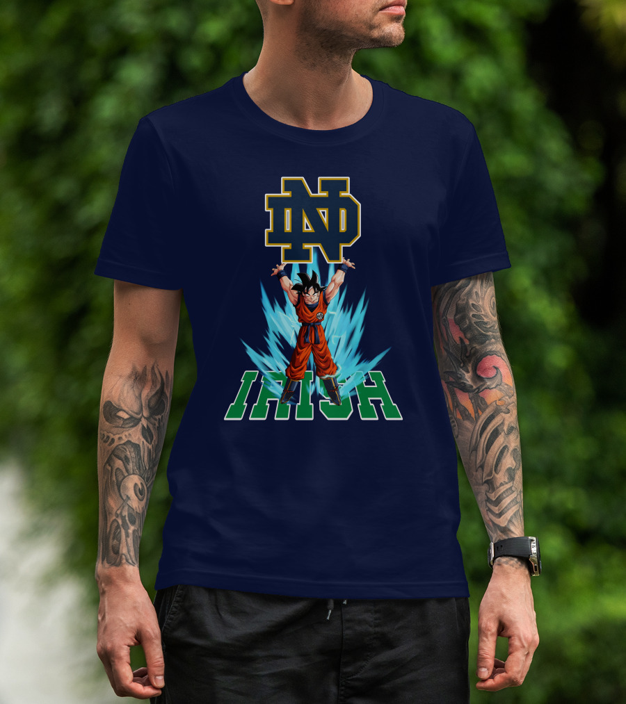 Notre Dame Fighting Irish Dbz Super Saiyan Goku Spirit Bomb T-Shirt