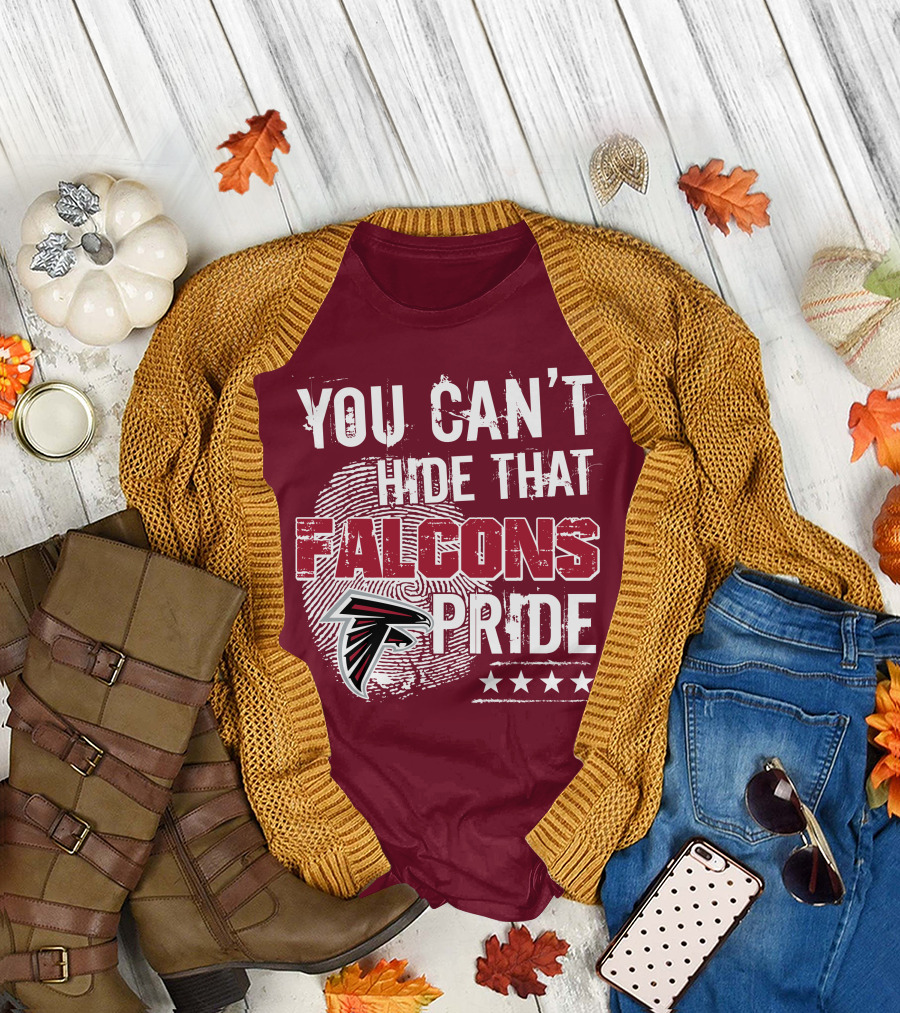 You Can't Hide That Falcons Pride with Atlanta Logo and Stars T-Shirt
