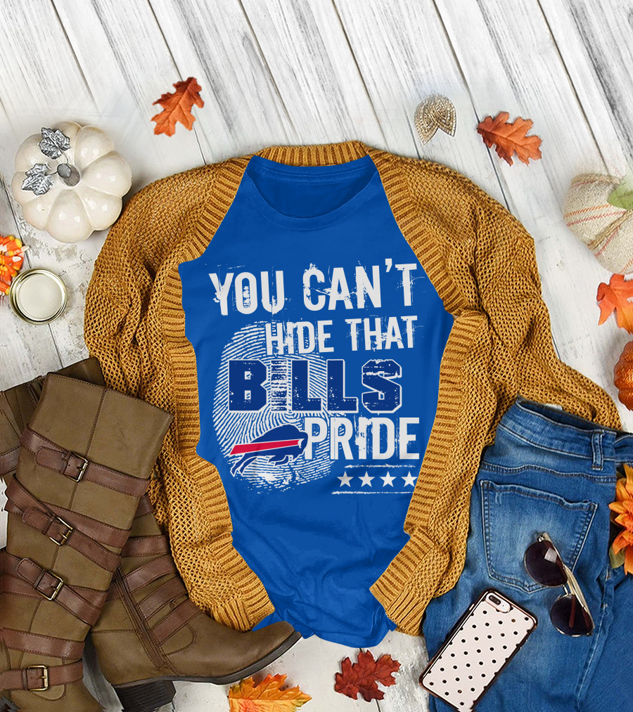 You Can't Hide That Bills Pride Buffalo Bills Logo Fingerprint Stars T-Shirt