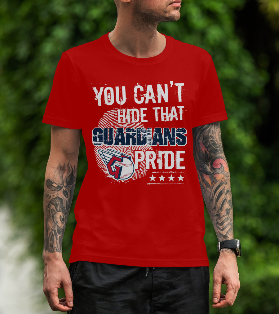 You Can't Hide That Guardians Pride With Winged Baseball And Fingerprint T-Shirt