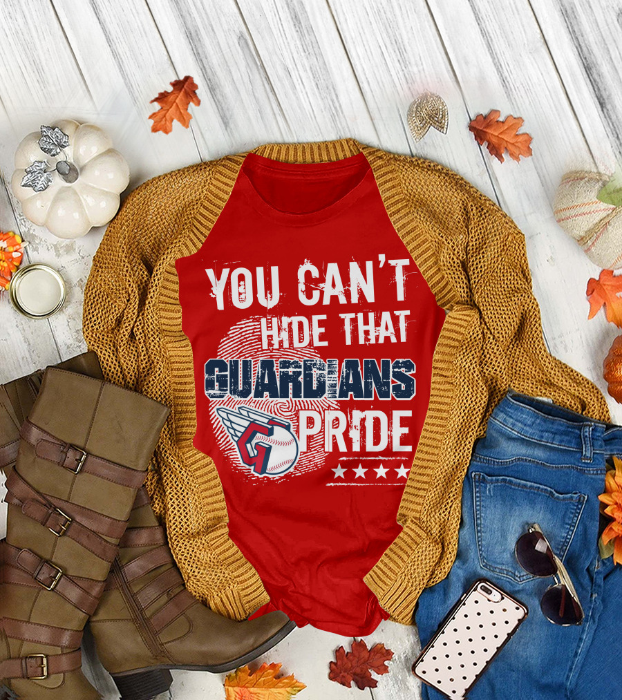 You Can't Hide That Guardians Pride With Winged Baseball And Fingerprint T-Shirt