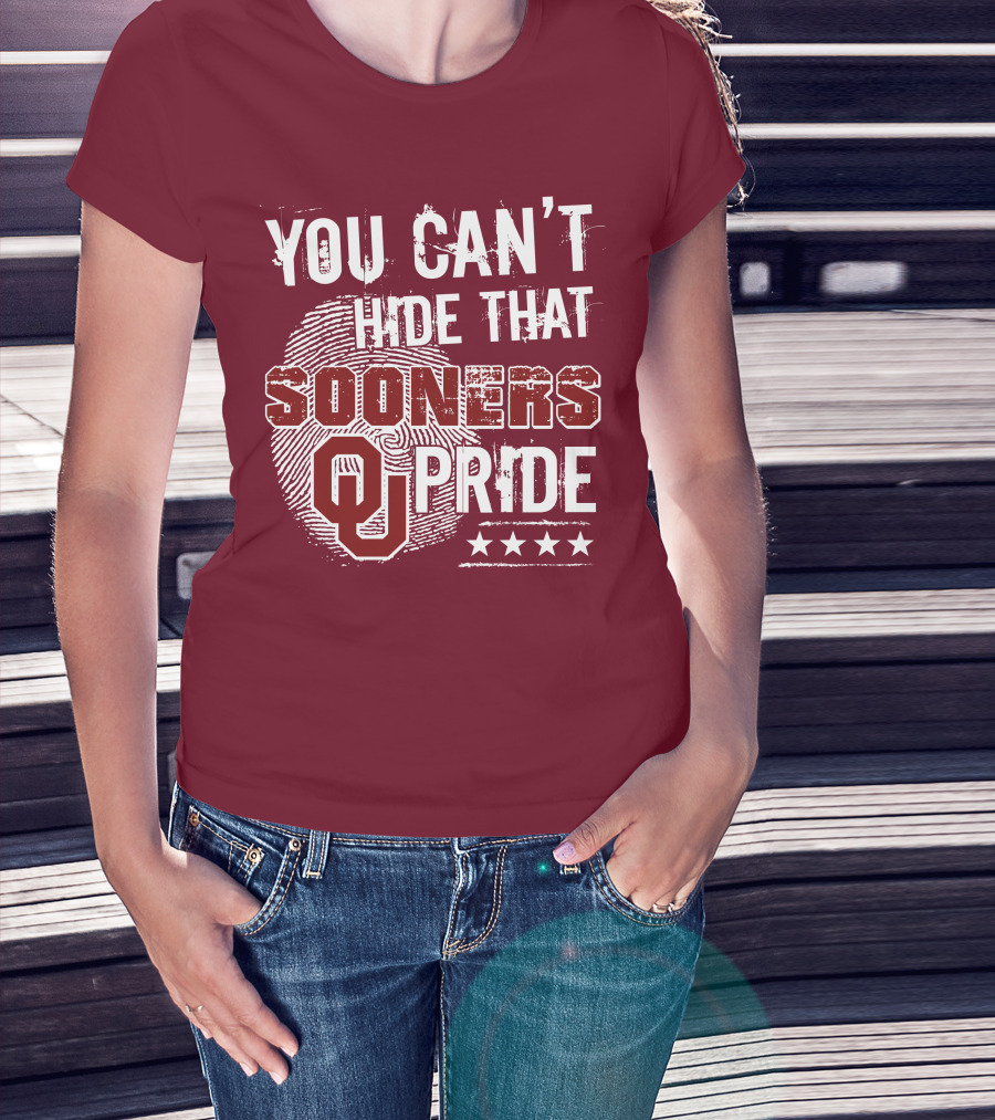 You Can't Hide That Oklahoma Ou Sooners Pride With Fingerprint And Stars T-Shirt