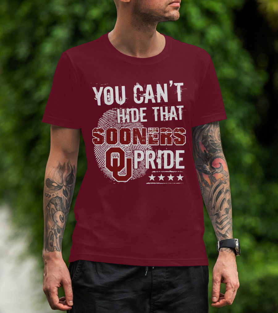 You Can't Hide That Oklahoma Ou Sooners Pride With Fingerprint And Stars T-Shirt