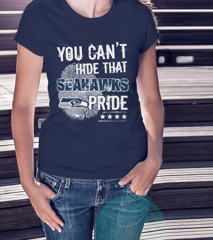 You Can't Hide That Seahawks Pride Seahawks Logo And Stars T-Shirt
