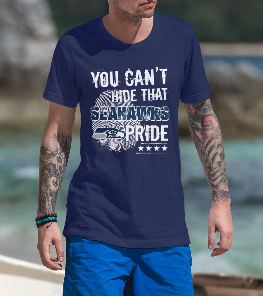 You Can't Hide That Seahawks Pride Seahawks Logo And Stars T-Shirt