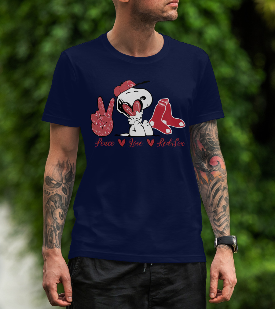 Peace Love Snoopy Red Sox T-Shirt