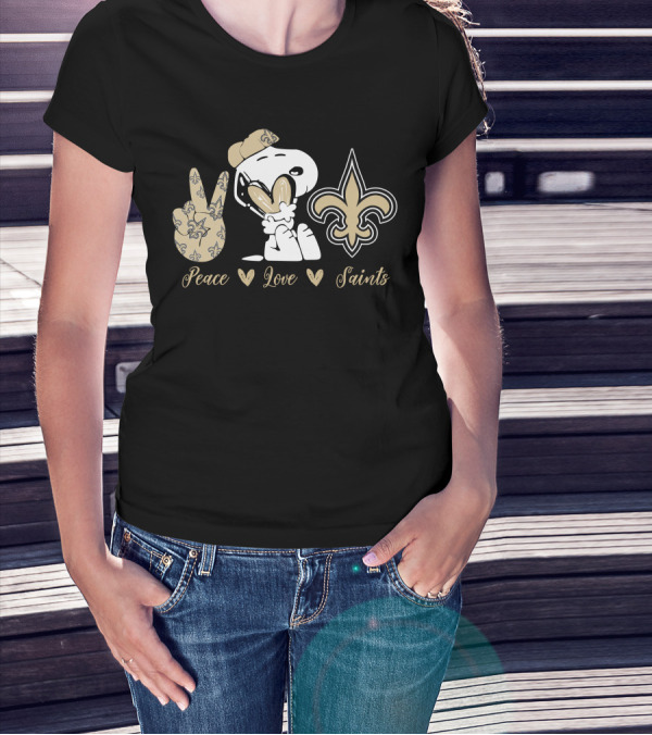 Peace Love Saints Snoopy New Orleans T-Shirt
