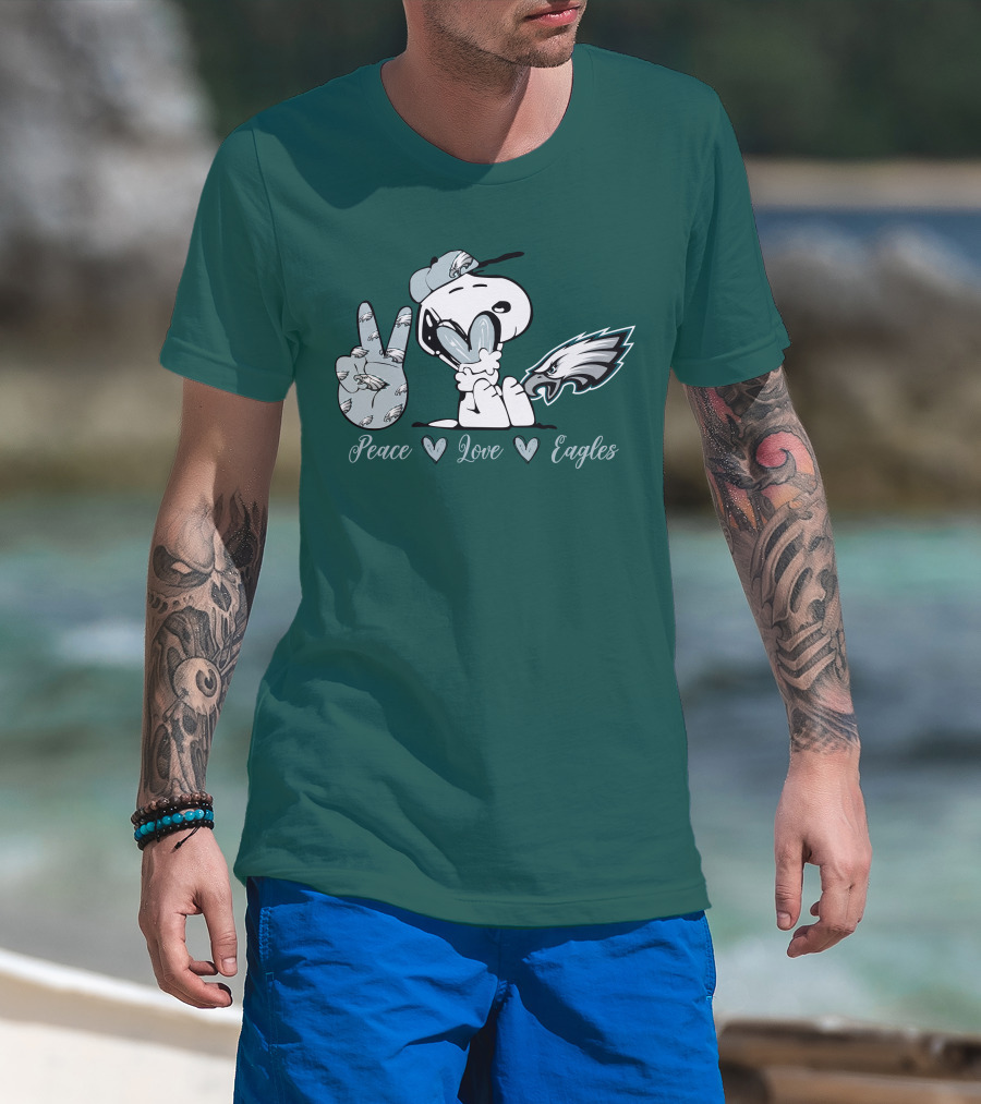 Peace Love Snoopy Philadelphia Eagles T-Shirt