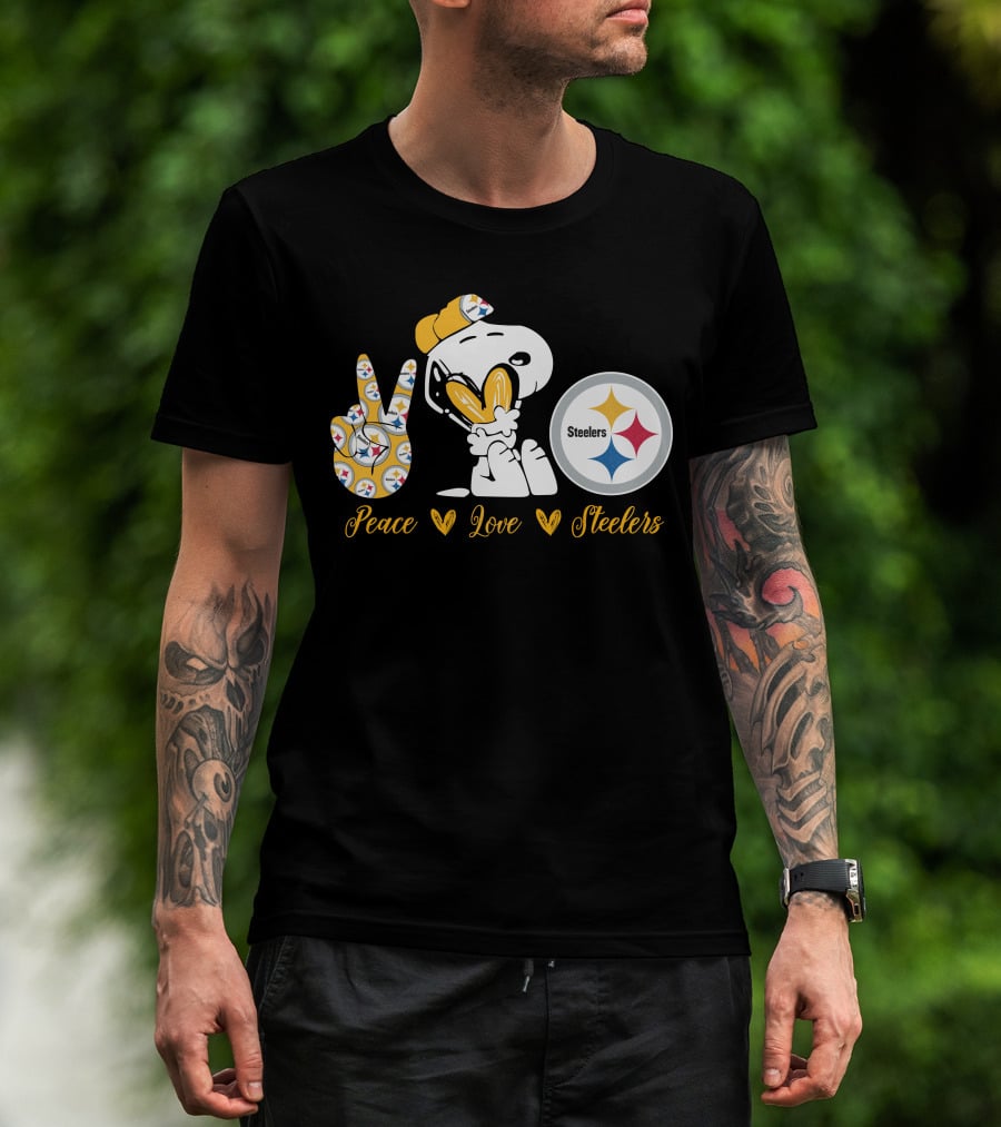 Peace Love Steelers Snoopy T-Shirt