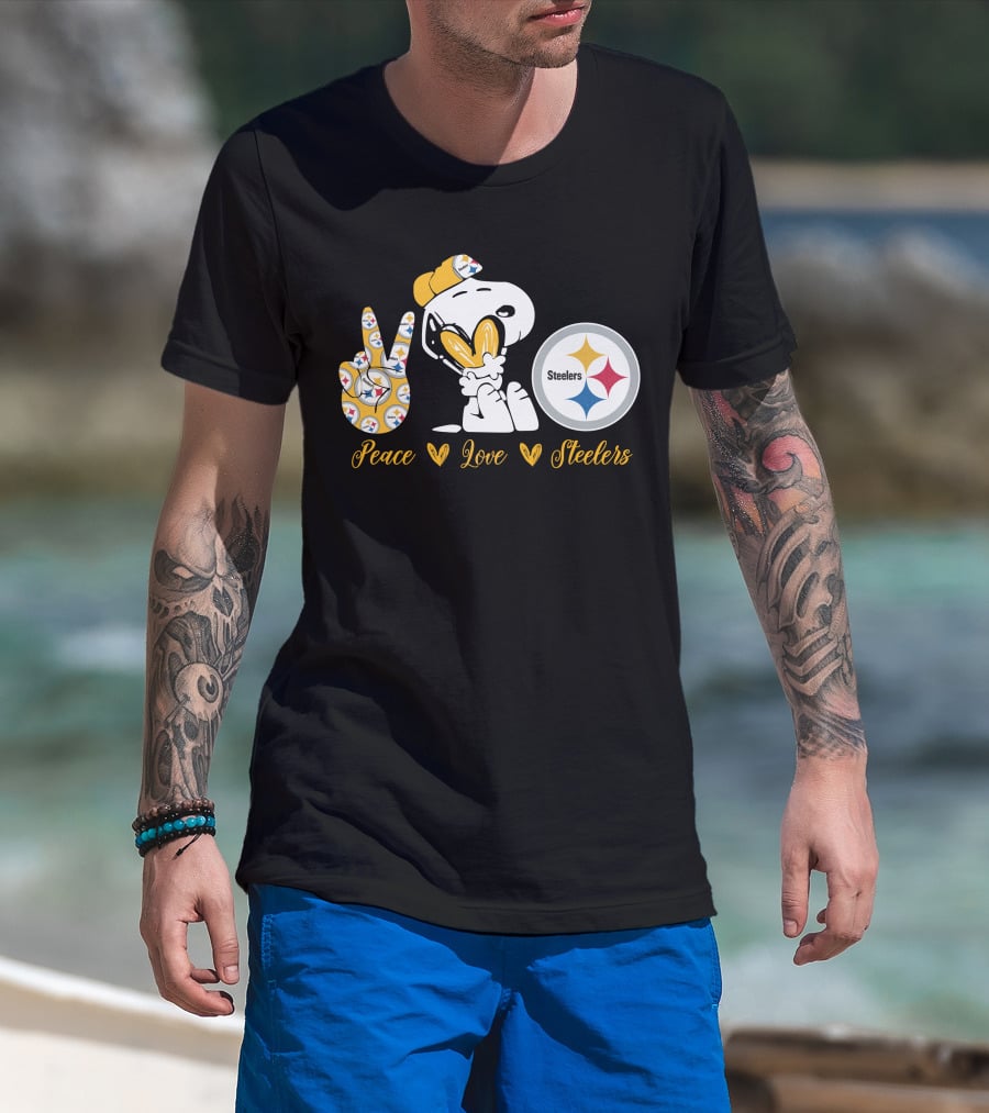 Peace Love Steelers Snoopy T-Shirt