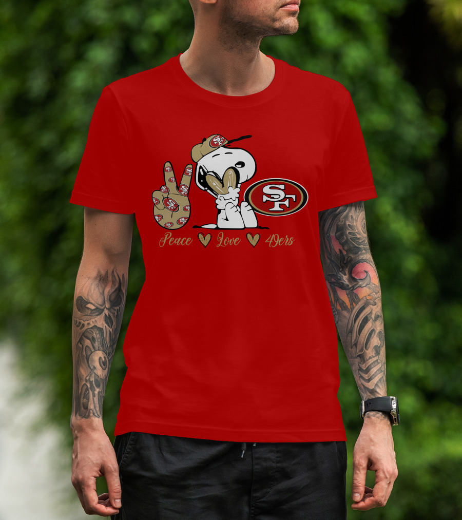 Snoopy Peace Love 49ers Sf T-Shirt