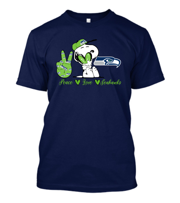 Snoopy Peace Love Seahawks T-Shirt