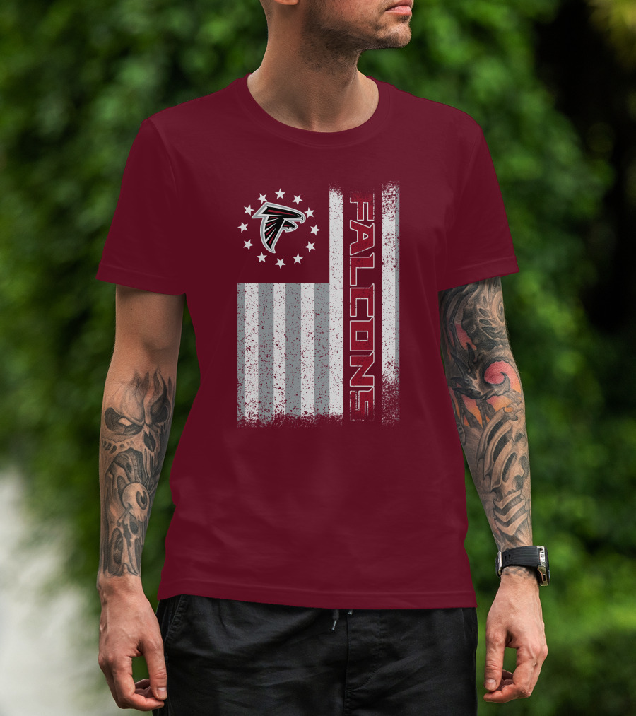 Atlanta Falcons American Flag Stars And Stripes T-Shirt