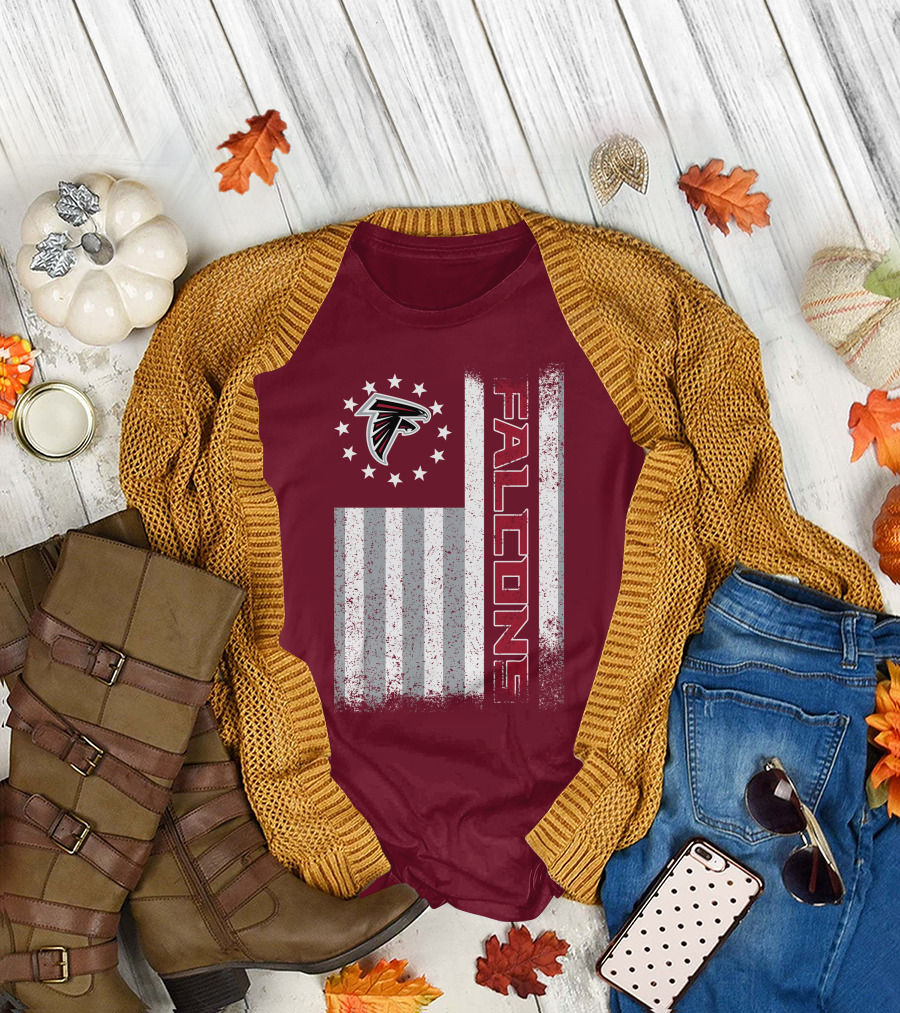 Atlanta Falcons American Flag Stars And Stripes T-Shirt