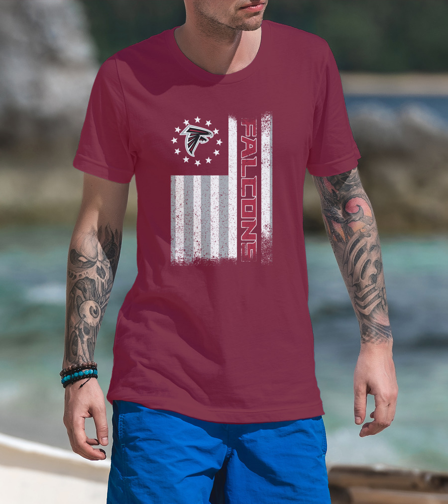 Atlanta Falcons American Flag Stars And Stripes T-Shirt