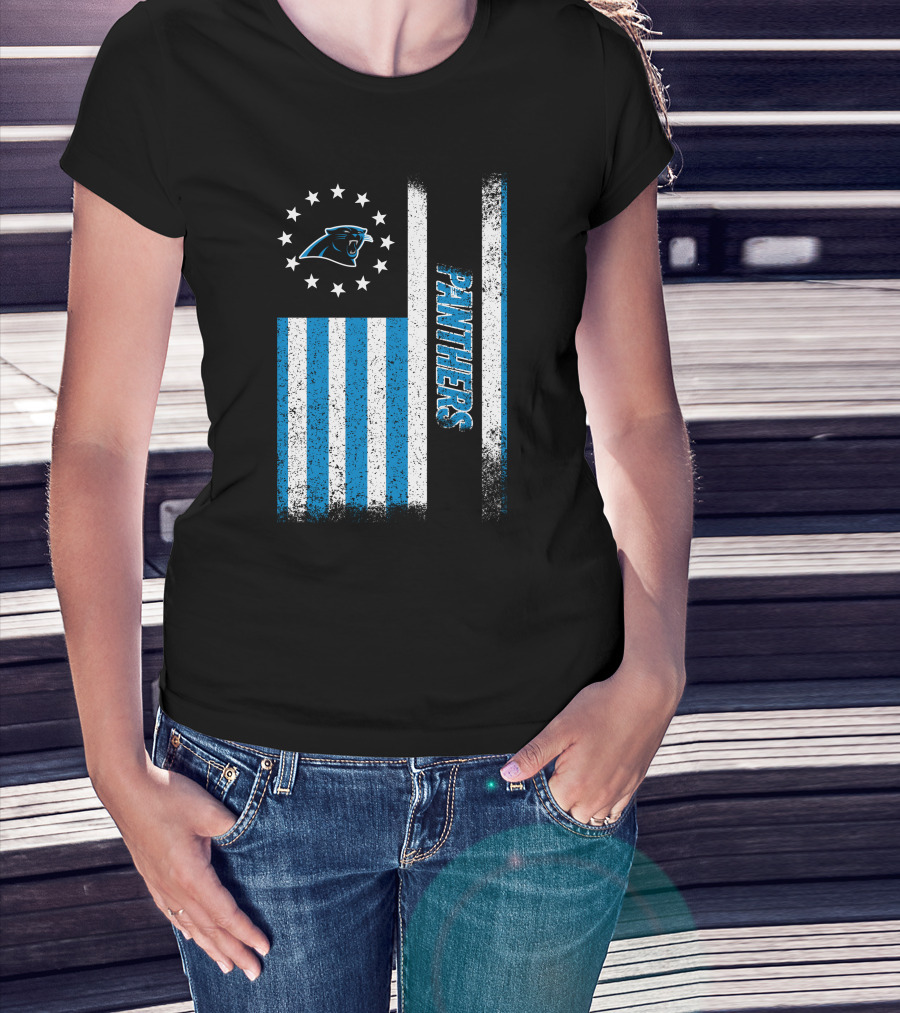 Carolina Panthers American Flag Stars And Stripes T-Shirt