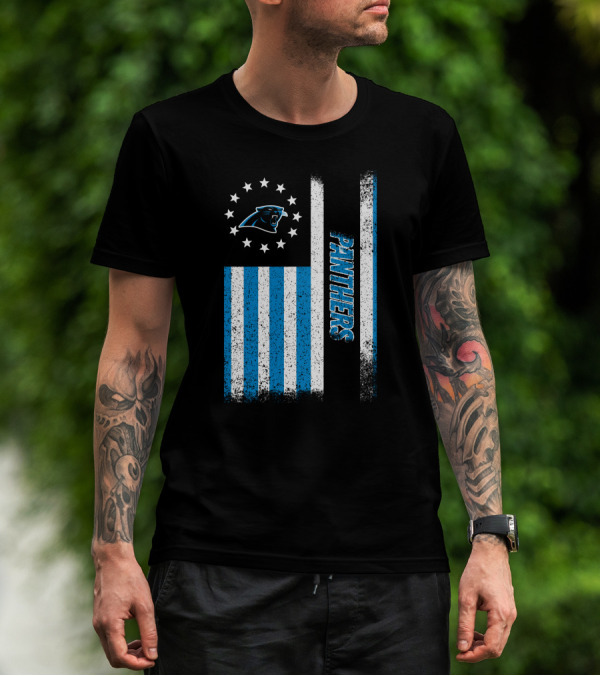 Carolina Panthers American Flag Stars And Stripes T-Shirt