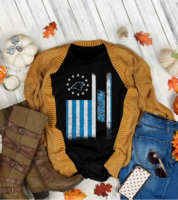 Carolina Panthers American Flag Stars And Stripes T-Shirt