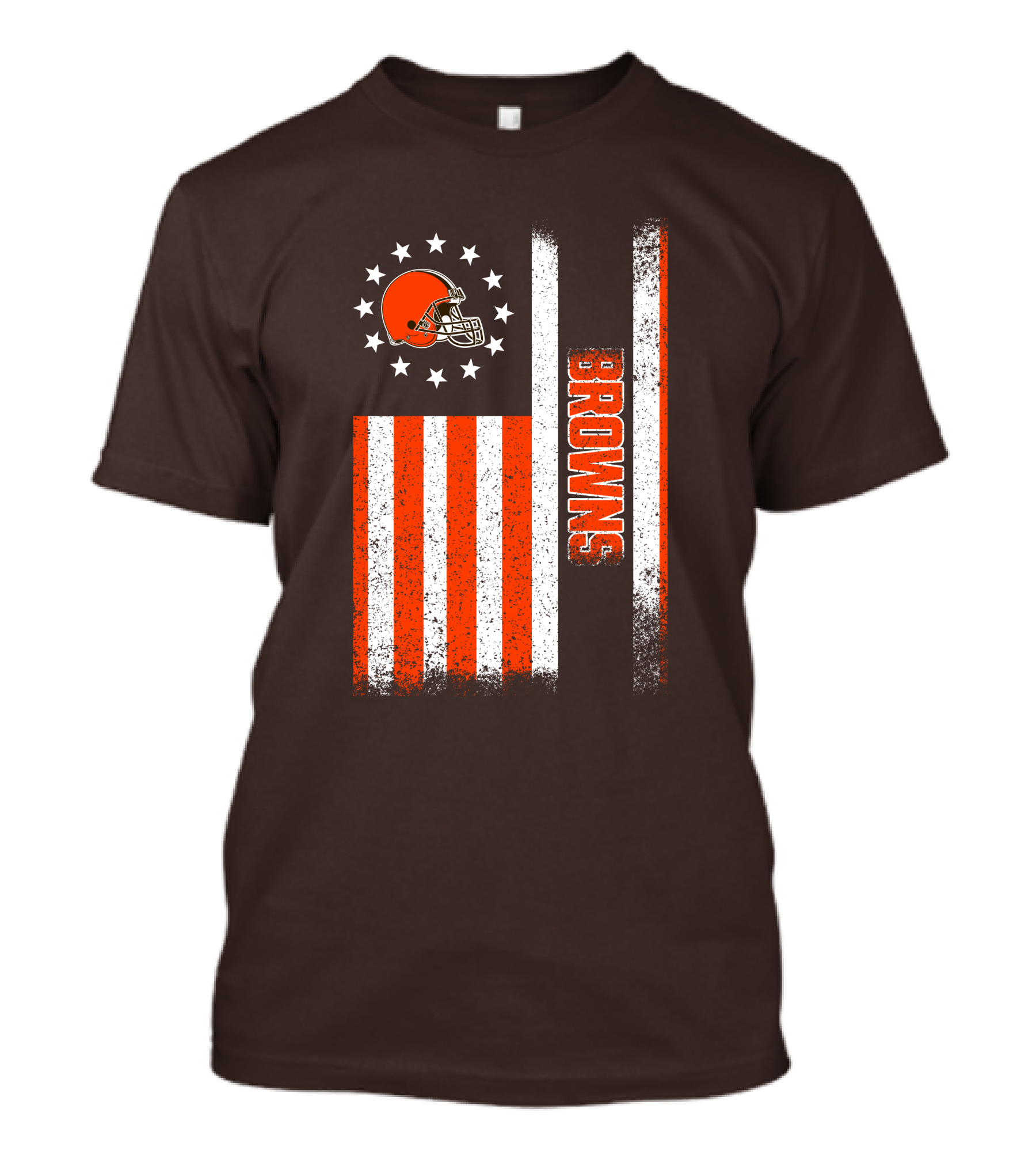 Cleveland Browns Flag Stars And Stripes Helmet Browns T-Shirt