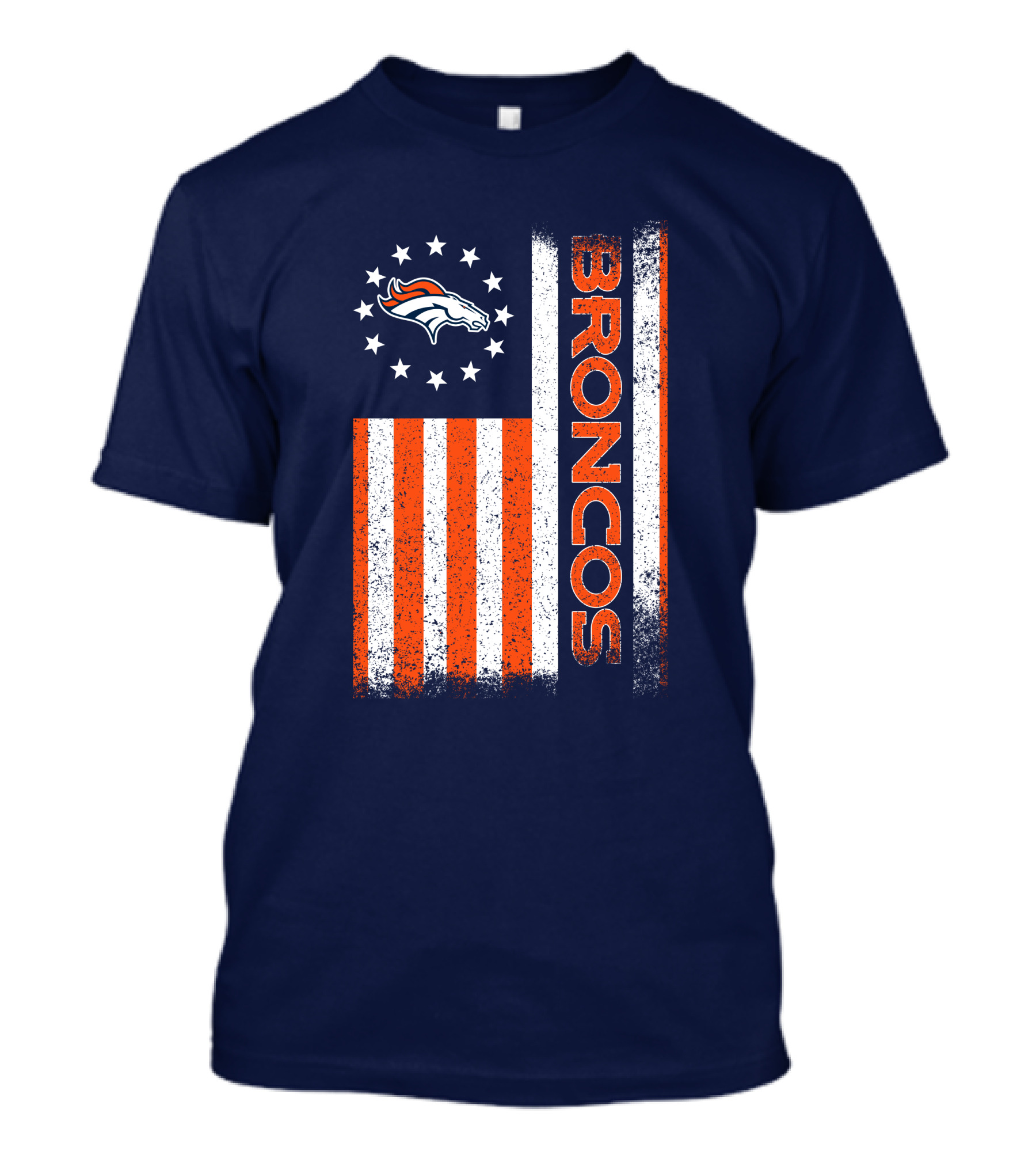 Denver Broncos Stars Stripes American Flag T-Shirt