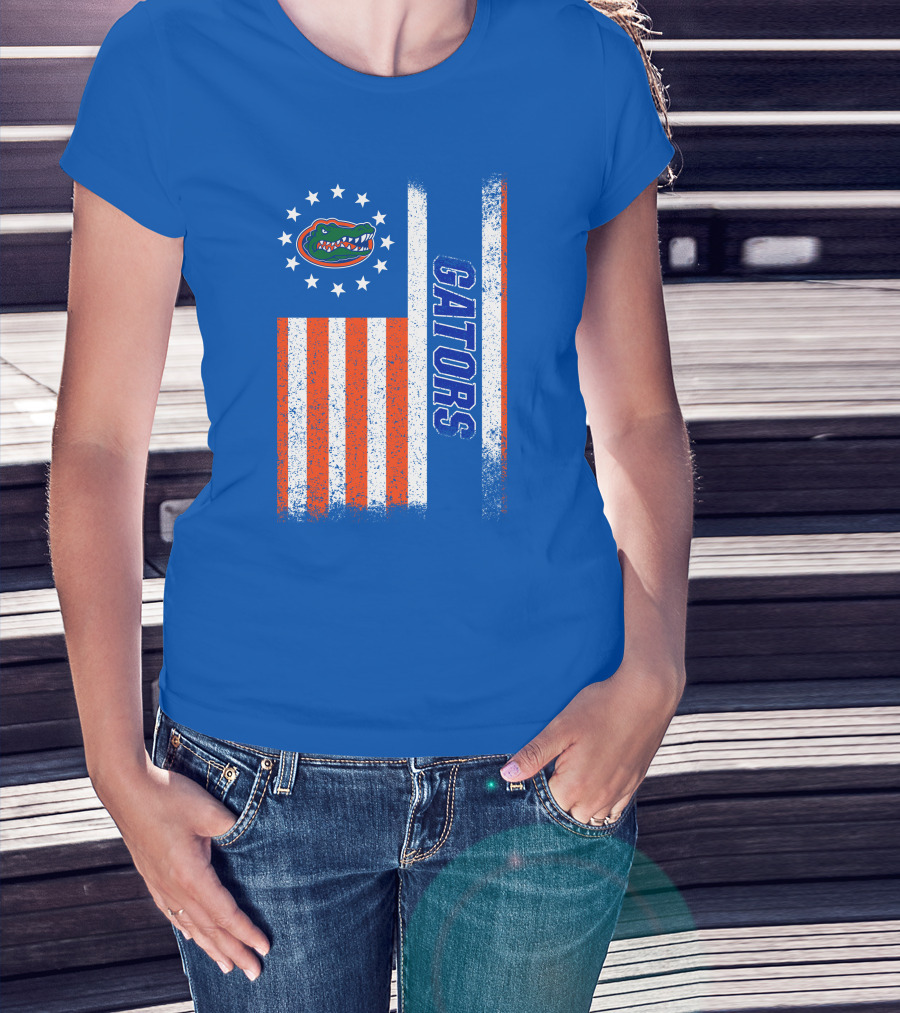 Florida Gators American Flag Stars And Stripes Gators T-Shirt