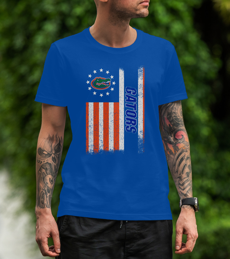 Florida Gators American Flag Stars And Stripes Gators T-Shirt