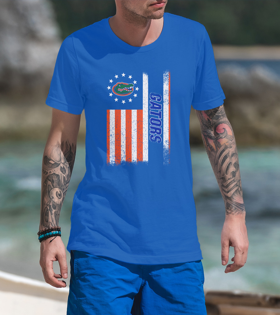 Florida Gators American Flag Stars And Stripes Gators T-Shirt