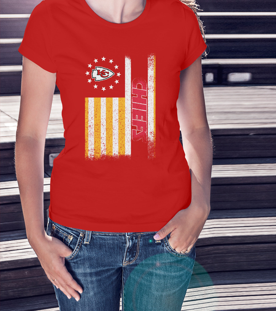 Kansas City Chiefs American Flag Stripes Stars T-Shirt